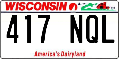 WI license plate 417NQL