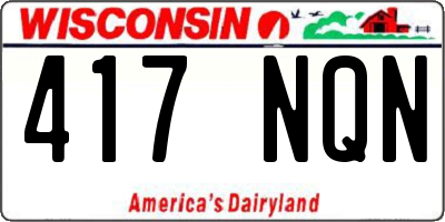 WI license plate 417NQN