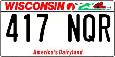 WI license plate 417NQR