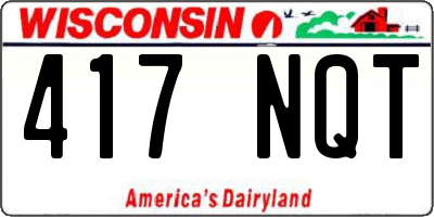WI license plate 417NQT