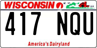 WI license plate 417NQU