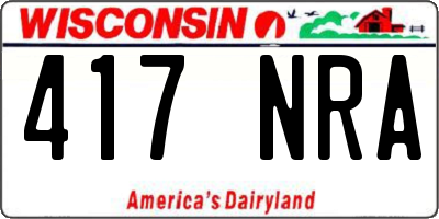 WI license plate 417NRA