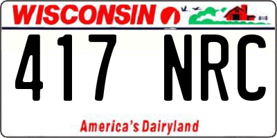 WI license plate 417NRC