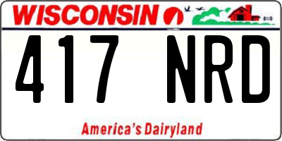 WI license plate 417NRD