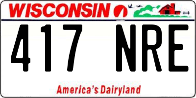 WI license plate 417NRE