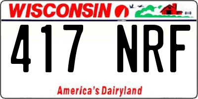 WI license plate 417NRF