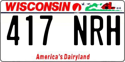 WI license plate 417NRH
