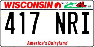WI license plate 417NRI