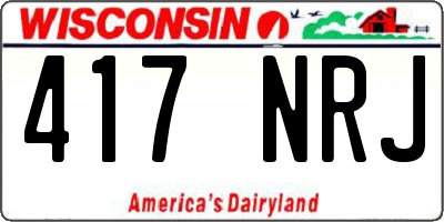WI license plate 417NRJ