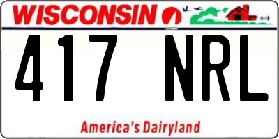 WI license plate 417NRL