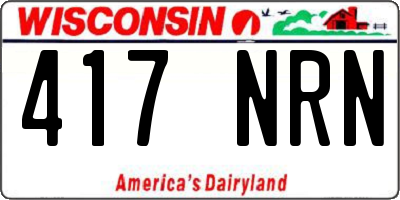 WI license plate 417NRN