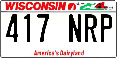 WI license plate 417NRP