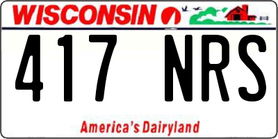 WI license plate 417NRS
