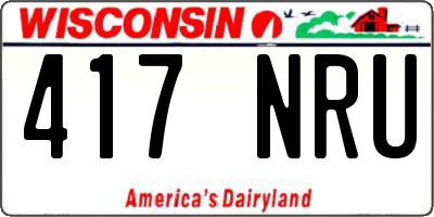 WI license plate 417NRU