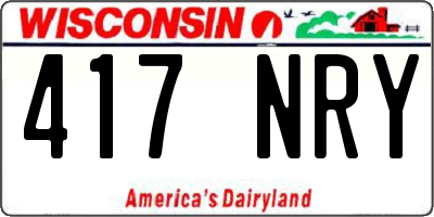 WI license plate 417NRY
