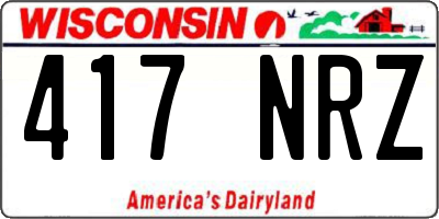 WI license plate 417NRZ