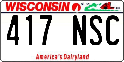 WI license plate 417NSC