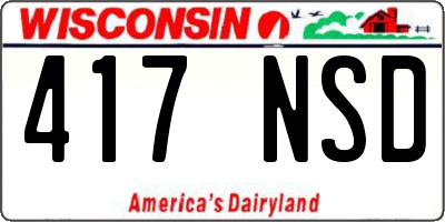 WI license plate 417NSD