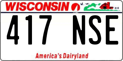 WI license plate 417NSE