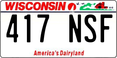 WI license plate 417NSF