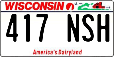 WI license plate 417NSH