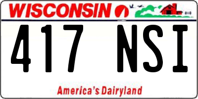 WI license plate 417NSI