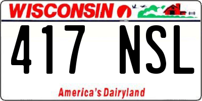 WI license plate 417NSL