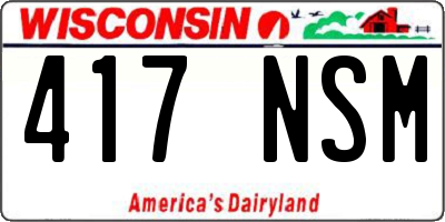 WI license plate 417NSM