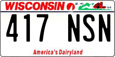 WI license plate 417NSN