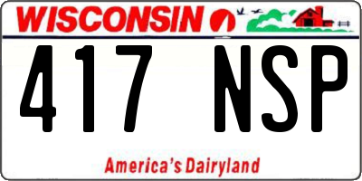 WI license plate 417NSP