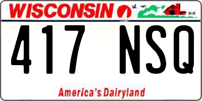 WI license plate 417NSQ