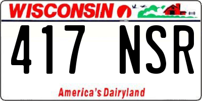 WI license plate 417NSR
