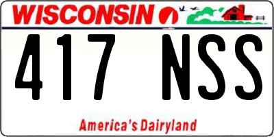 WI license plate 417NSS