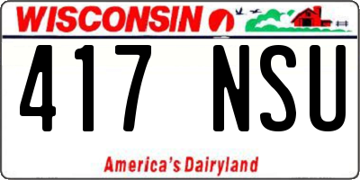 WI license plate 417NSU