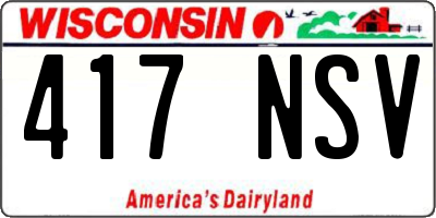 WI license plate 417NSV