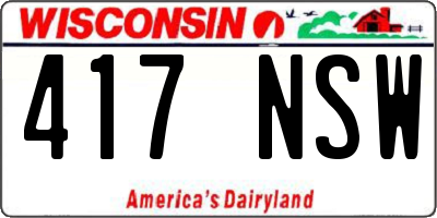 WI license plate 417NSW