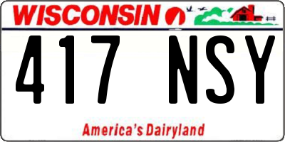 WI license plate 417NSY