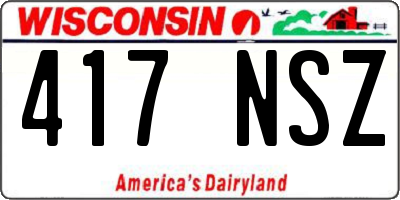 WI license plate 417NSZ