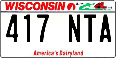 WI license plate 417NTA