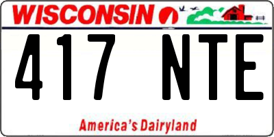 WI license plate 417NTE