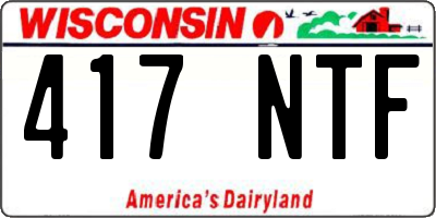 WI license plate 417NTF