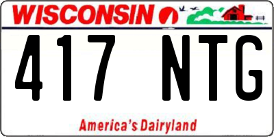 WI license plate 417NTG
