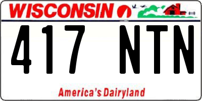 WI license plate 417NTN