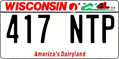 WI license plate 417NTP