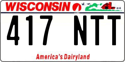WI license plate 417NTT