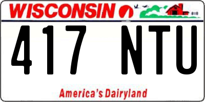 WI license plate 417NTU