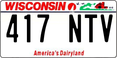 WI license plate 417NTV