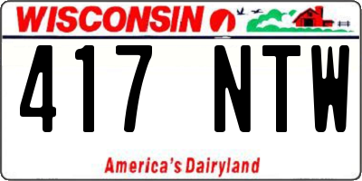 WI license plate 417NTW