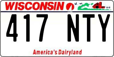 WI license plate 417NTY