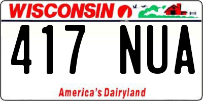 WI license plate 417NUA